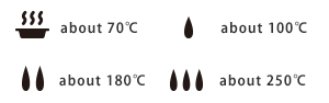 khoảng 70℃ / khoảng 100℃ / khoảng 180℃ / khoảng 250℃